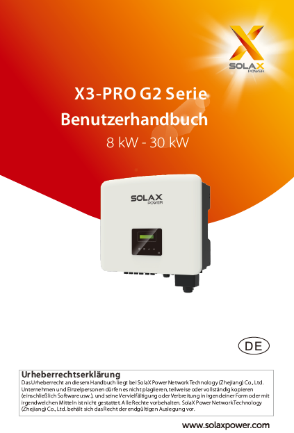 Handbuch SOLAX X3-PRO G2