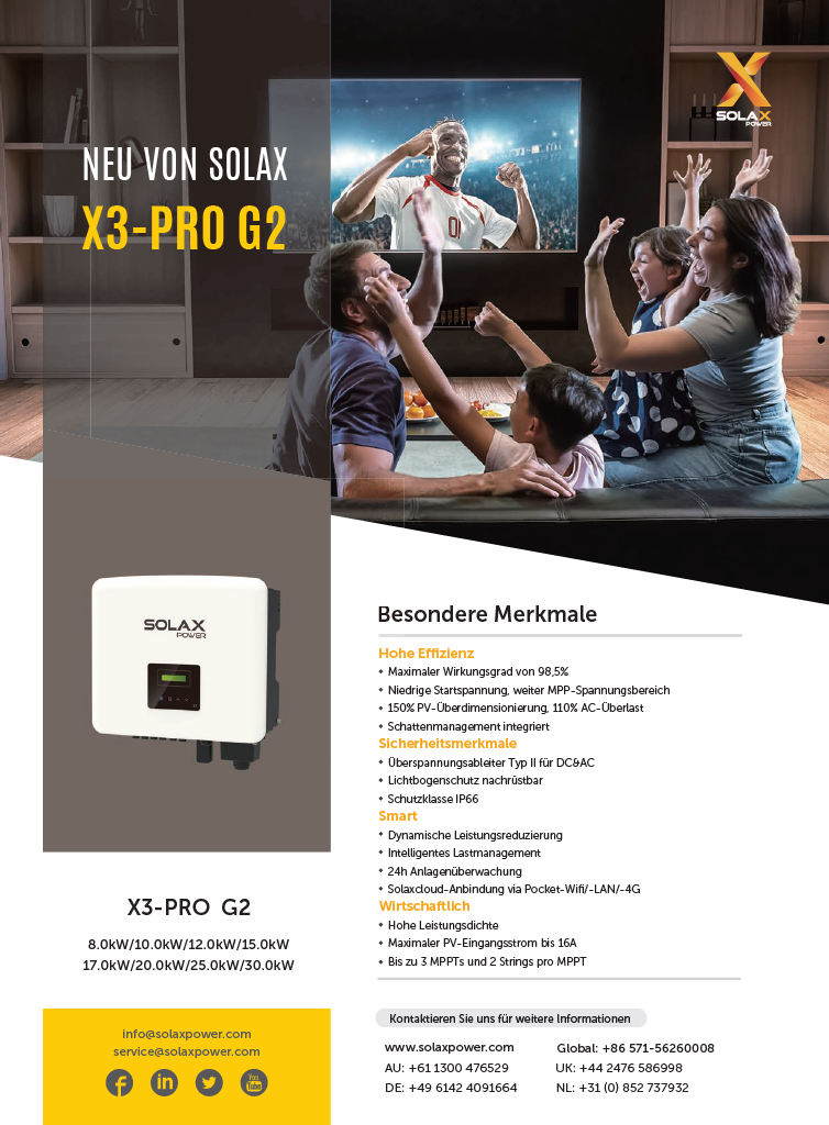 Datenblatt Solax X3-PRO G2 8-30K